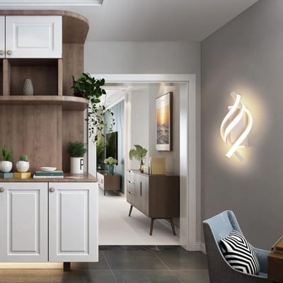Wandlamp Spiraal - Moderne Wandlamp - 22 W - LED, Wandlamp - 2500 Lumen - Woonkamer - Slaapkamer - Trap - Nachtlampje - 3000 K - Warm Wit