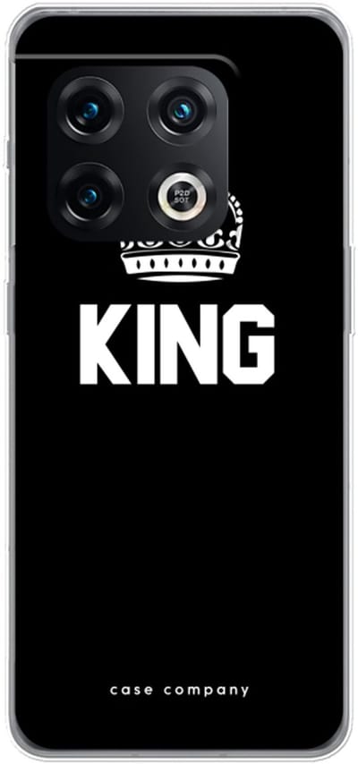Case Company® - Hoesje geschikt voor OnePlus 10 Pro hoesje - King zwart - Soft Cover Telefoonhoesje - Bescherming aan alle Kanten en Schermrand