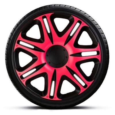4-Delige J-Tec Wieldoppenset Nascar 13-inch zwart/roze