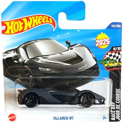 HOT WHEELS McLaren W1 GREY MAT 142/250 HW RACE DAY JOUR DE COURSE 6/10 SHORT CARD 2025