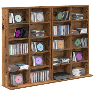 vidaXL - CD - Kast - 2 - st - Eikenhout - 65 - x - 23,5 - x - 97,5 - cm - Bewerkt - hout