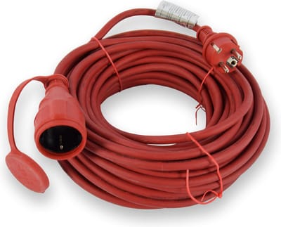 Verlengsnoer met Randaarde 3.500W - Spatwaterdicht (IP44) - 3G x 1.5 mm² - 20 m - Bordeaux Rood