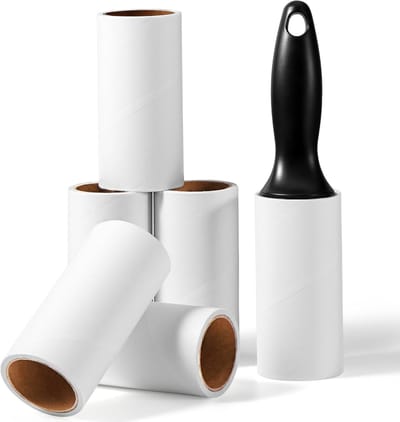pluisroller, Pluisrol, Kledingkleefroller, Dierenhaarroller, 6 Rollen + 1 Handvat, 360 Vellen Zeer Kleverige Lint Roller, Dierenhaarverwijderingsborstel Voor Dierenhaar, Haar en Kleding