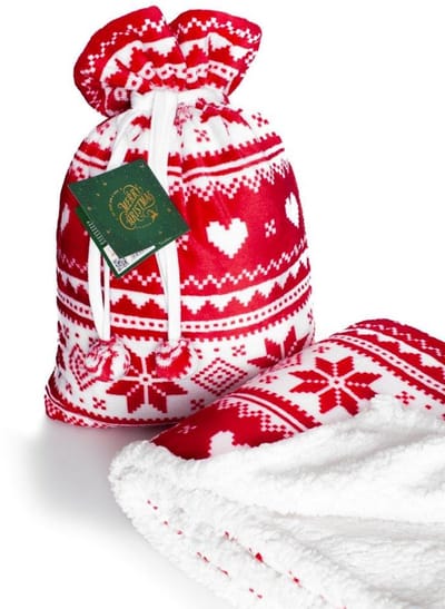 Kerst Fleeceplaid 150x200 Duurzaam Hoogwaardige Deken Velboa voorkant Sherpa achterkant Feestelijk