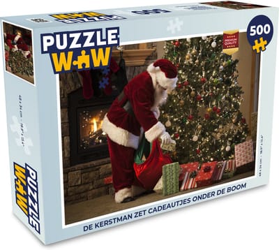 Puzzel De kerstman zet cadeautjes onder de boom - Legpuzzel - Puzzel 500 stukjes - Kerst - Cadeau - Kerstcadeau voor mannen, vrouwen en kinderen