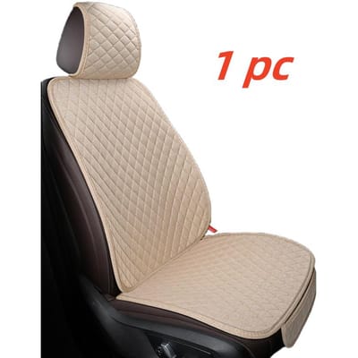 Housse de Siège Auto Universelle Protecteur Lin Coussin Avant Arrière Protège Tapis Dossier Pour Intérieur Auto Camion SUV Fourgon beige