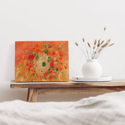Artaza Canvas Schilderij Abstract Bloemen - 40x30 cm - Wanddecoratie Stilleven - Muurdecoratie Kunst - Kamer Accessoires Woonkamer - Rood