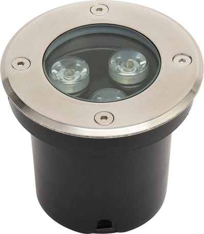 LED Grondspot - Aruz - Inbouw Rond - 3W - Waterdicht IP67 - Natuurlijk Wit 4000K - Rond - Mat Chroom - RVS