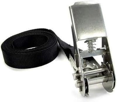 Spanband met Ratel - Sjorriem Bevestigingsband - Lading Zekeren - Roestvrijstalen Ratel - 4 Meter - Zwart