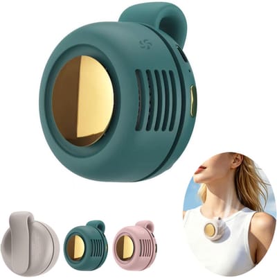 Sogiol® USB Oplaadbare Zomer Clip-On Mini Cooling Ventilator - 3 Standen - 360° Verstelbare Luchtstroom - Draagbare ventilator - Bladloze ventilator - Tailleventilator - Draadloze Ventilator - Clip On Ventilator - Nek Ventilator - Aircooler - Groen