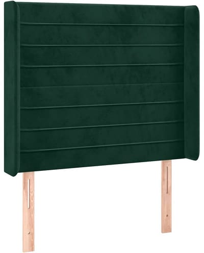 vidaXL - Hoofdbord - met - randen - 93x16x118/128 - cm - fluweel - donkergroen