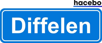 Hacebo - Plaatsnaam Sticker - 29x10 CM - Diffelen sticker - Verkeersborden sticker - grappige cadeaus - Diffelen
