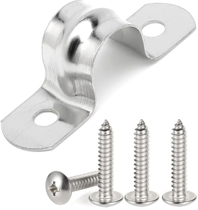 Dailygoods- Buisklem U-vormig 20mm - Roestvrij Staal 304 - Bevestiging voor Waterleidingen - Hittebestendig tot 800°C - Met 4 Schroeven - Eenvoudig te Bevestigen - Buisbevestiging