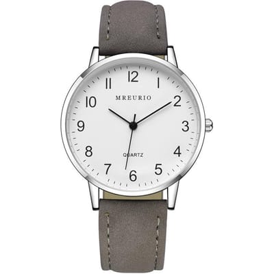 Eenvoudig Wit Wijzerplaat Herenhorloge Koppelhorloges voor Dames en Heren Vintage Analoog Kwarts Polshorloges Klok Reloj Masculino white