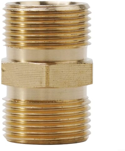 Dailygoods - Hogedrukreiniger Slang Adapter - M22 Koppeling - Messing Kleur - Slang Extension Adapter - Geschikt voor Hogedrukreinigers - 2 Stuks
