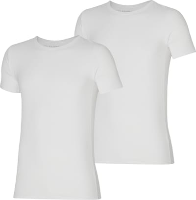Apollo heren T-shirt Bamboe - Ronde Hals- 2-pack - Wit - XXL