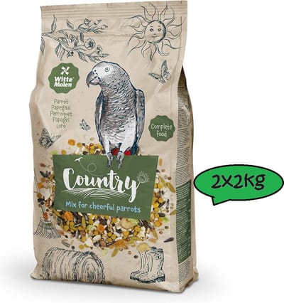 Witte Molen - papeaaienvoer - Binnenvogelvoer - Vogel - Country Papegaai - 2 X 2 KG