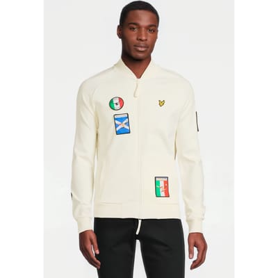 Lyle & Scott Panini Sticker Tracksuit Bomber Stone Maat: S | Cardigans Outlet | Heren | Beige