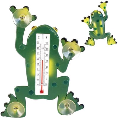 Raamthermometer Kikker - Buitenmeter - Temperatuur Meten - Gemakkelijke Montage - 235 cm - Groen