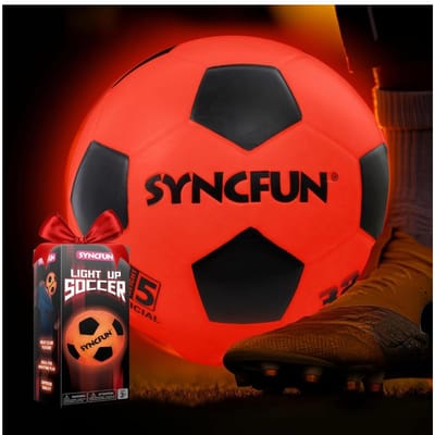Glow-in-the-dark voetbal, lichtgevende voetbal voor 's avonds, sportartikelen, cadeaus, spelletjes, rode lichtgevende bal, speciaal ontworpen voor tienerjongens, speelgoed en cadeaus. red