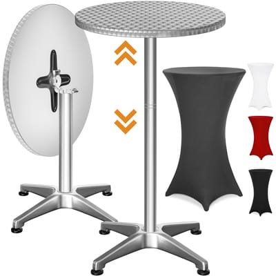 Casaria Statafel met Tafelrok – Klapbaar en Verstelbaar 70-115cm – Antraciet