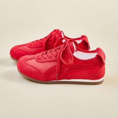 Nieuwe Duitse Trainings Witte Schoenen voor Dames In de Zomer Sport en Vrije Tijd van Studenten Ademend Dikke Zool Hoogte 38 red