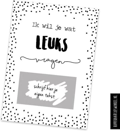 Ik wil je wat leuks vragen - DIY kraskaart - Inclusief Kraft envelop - Speciale vraag
