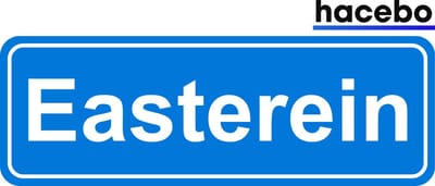 Hacebo - Plaatsnaam Sticker - 29x10 CM - Easterein sticker - Verkeersborden sticker - grappige cadeaus - Easterein