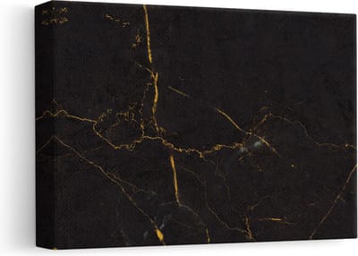 Artaza Canvas Schilderij Abstract Goud - 30x20 cm - Klein - Wanddecoratie Marmer Look - Muurdecoratie Woonkamer - Kamer Accessoires