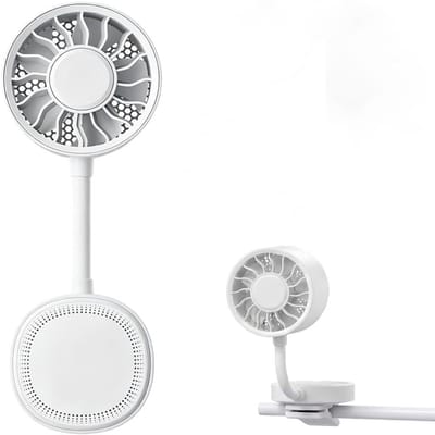 KZQ Magnetische Telefoonventilator 2 In 1 Oplaadbaar Compact Met Clip Persoonlijke Ventilator En Telefoonhouder 3 Snelheden Wit