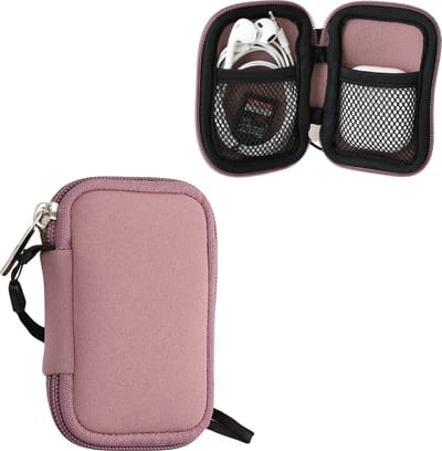 kwmobile hoesje voor draadloze oordopjes - Compatibel met in-ear Headphones - 6 x 9 cm - Beschermhoesje van neopreen