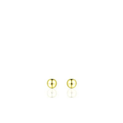 Jewels Inc. - Oorbellen - Oorstekers Glad Bol - 4mmØ - Geelgoud Verguld Zilver 925
