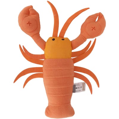 Peluche Homard Jouet Puzzle d'Entraînement pour Chien Nettoyage des Dents Jouets Squeaky Drôles pour Petit et Moyen orange
