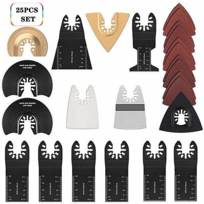 Multitool zaagblad accessoire set, 25-delige set multifunctionele accessoires Geschikt voor reciprozaagmachines, universele zaagbladen Geschikt voor Fein Multimaster.