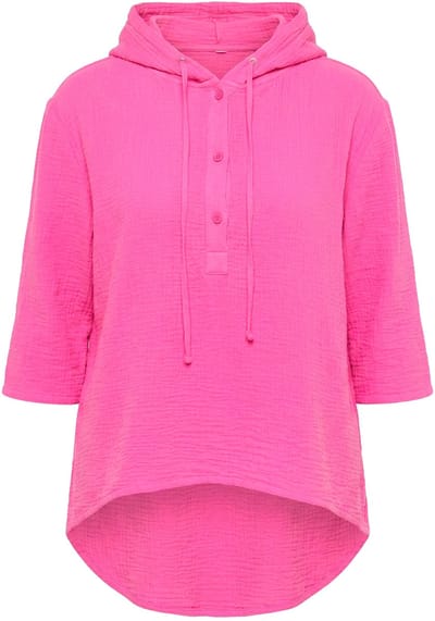 Angel of Style - Dames - Blouse A-lijn mousseline capuchon - Hibiscusrood - Maat 50