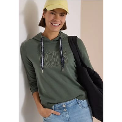 Sweatshirt met capuchon en opdruk