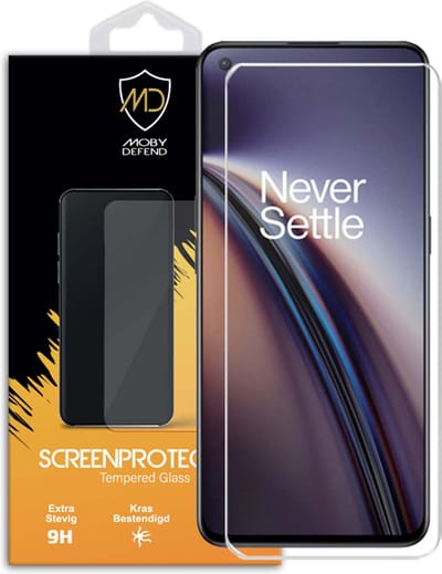 MobyDefend Screenprotector - Geschikt voor OnePlus Nord CE 2 - Case-Friendly Screensaver - Gehard Glas