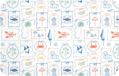 WC mat 80x50 cm - Antislip - Patroon - Zomer - Illustraties - Toiletmat - Vloermat - Douchemat - Toilet tapijt - Toiletmatten