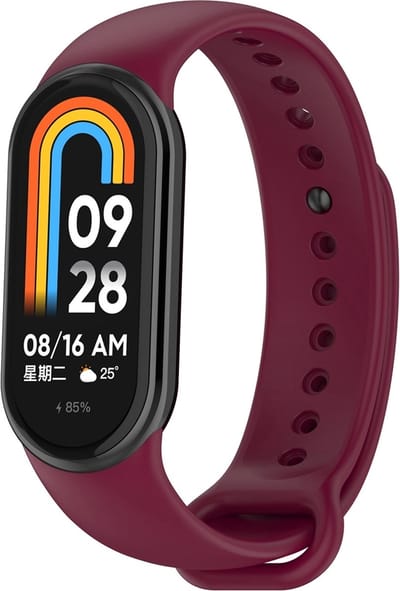 By Qubix - Siliconen bandje - Bordeaux - Geschikt voor Xiaomi Smart Band 8 / 9 / 10