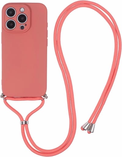 Coverup Hoesje - Geschikt voor iPhone 16 Pro Max Hoesje - Coverup Colour TPU Back Cover met Koord - Indian Red