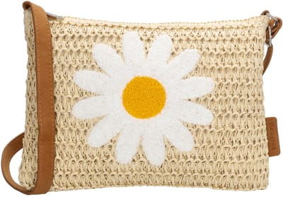 Beagles Fuerteventura Schoudertas - Crossbody - Riet - Madelief - Licht natuur