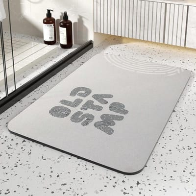 Tapis de Toilette Moderne Simple Évacuant l'Humidité Séchage Rapide Tapis Saleté Porte de Salle de Bain Antidérapant Résistant à l'Usure Tapis en Terre de Diatomées 40*60cm
