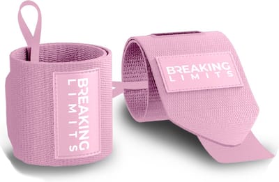 Breaking Limits Wrist Wraps voor Fitness & Crossfit – Polsbanden voor Krachttraining –Polsbrace - Roze - 2 Stuks