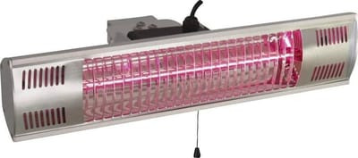Infraroodstraler Basic - Terrasverwarmer - Buiten verwarmen - Spatwaterdicht IP55 - 1500 Watt - Zilver