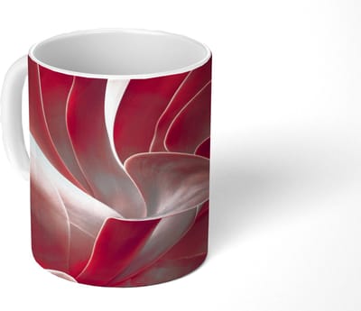 Mok - Koffiemok - Stilleven - Bladeren - Plant - Roze - Mokken - 350 ML - Beker - Koffiemokken - Theemok