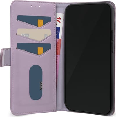 Mobilize Telefoonhoesje geschikt voor Apple iPhone 16 Hoesje | Mobilize Premium Gelly Bookcase Portemonnee | Pasjeshouder voor 3 Pasjes | Telefoonhoesje voor Pinpas / OV Kaart / Rijbewijs - Paars