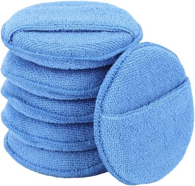 Microfiber Auto Wax Applicator Pads met Vinger Pocket - Polijsten en Detail Polijsten Foam Pads voor Auto Reiniging (5 inch, 6 Pack)