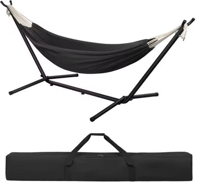Varnox Hangmat - Vrijstaande hangmat - Loungebed - Hang ligbed - Mobiele hangmat - Hangbed - Zweefbed - Vrijstaand - Draagbaar - Donkergrijs