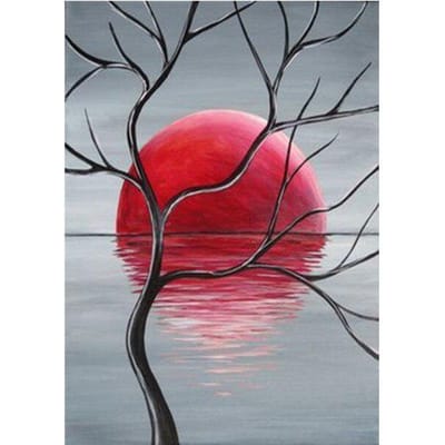 Bricolage diamant broderie réflexion de l'eau 5D cercle complet diamant peinture moderne Animal point de croix 20X30CM bleu clair