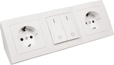 Flair Stopcontactdoos - 3-voudige geaarde contactdoos met 15 cm kabel, 250 V / 16 A, geschikt voor diverse montage